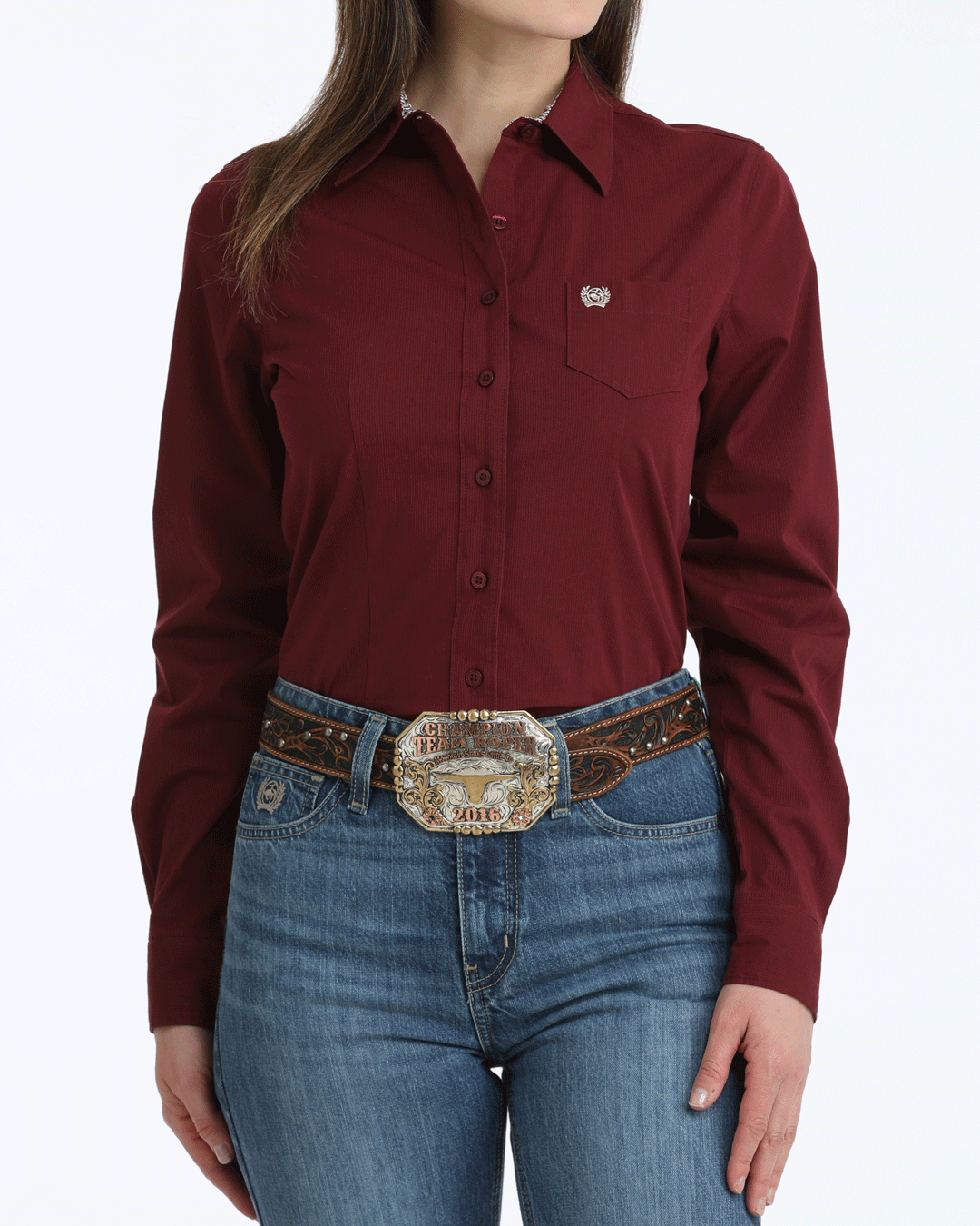 Women Stretch Arena Fit Button-Down Western Shirt
