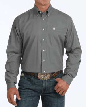 Men s Solid Classic Fit Button-Down Western Shirt