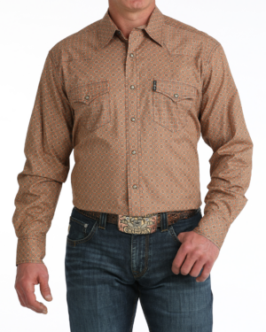 Men Modern Fit Snap Front Western Shirt