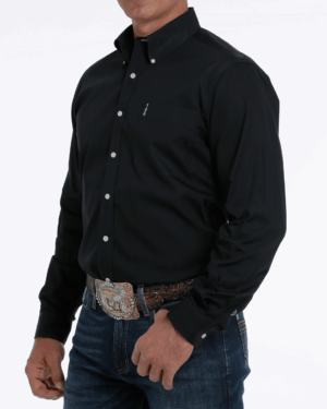 Men s Solid Modern Fit Button-Down Western Shirt