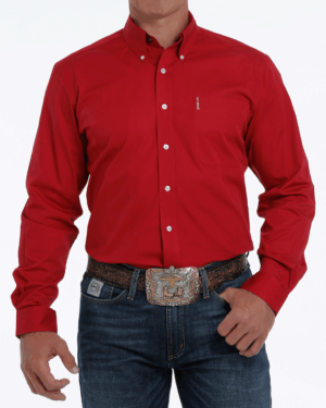 Men s Solid Modern Fit Button-Down Western Shirt