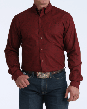 Men Modern Fit Button-Down Western Shirt