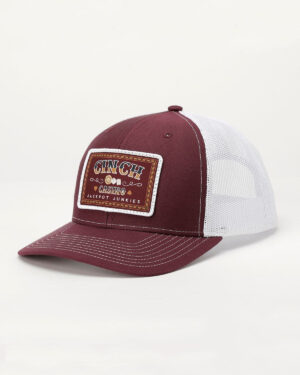 Men s Jackpot Junkie Trucker Cap - Burgundy and White